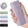 Exllena 【Serie Avanzata】Exllena Borraccia Termica Piccola - Mini Borraccia Termica 250 ml con Copertura in Acciaio Inox, Ideale per Borsa e Viaggi | Borraccia Piccola - Grigio Lilla