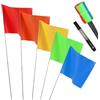MIGUBIGU 120 Bandierine da Giardino 13,4×38 cm, Bandiera Irrigazione con 1 Pennarello, Bandierine Colorate per Rilievo (Rosso, Arancione, Giallo fluo, Verde fluo, Blu fluo)