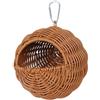 Generic Casetta per uccelli in finto rattan, per esterni, gabbia da giardino, nido ventilato per gabbia, casetta per uccelli da giardino (sospensione a forma di G)