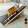 PRIORPET Rampa per Cani Letto con Sponde di Sicurezza - PRIORPET Scalette per Cani Letto - Legno di Betulla - Per Letti Alti Fino a 94.5 cm - Pieghevole - Antiscivolo - Per Cani Taglia Fino a 23kg - Naturale