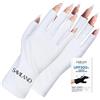 SAVILAND Guanti UV per Unghie in Gel Guanti Professional Protezione UV UPF200+, Senza Dita per Lampada per Unghie, Smalto Gel, Decorazioni, Asciugatura, Ciclismo, Guida, Pesca, Fitness Bianco