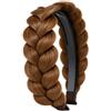 YUNHENTONG Cerchietto Intrecciato,Fascia Intrecciata, Parrucca Treccia Fascia Capelli Donna Cerchietto Capelli Donna Treccia per Capelli ad Alta Elasticità (Marrone rossiccio)