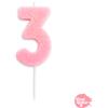 NONE Candela gigante di compleanno - Numero 3 | Include chiodo e base | Materiale di paraffina | Altezza 12 Cm | Candela 8 cm