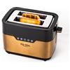 Eco-De TOASTIERO TOUCH. Controllo touch, doppio slot, slot extra larghi, 7 livelli di tostatura, vassoio per briciole, scongelamento, tostatura, riscaldamento, riscalda ECO-432 Eco-De