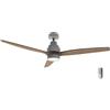 Cecotec Ventilatore da Soffitto Cecotec con Luce EnergySilence Aero 5300 Design Bianco e Legno. 30W, Diametro 52" con 3 Pale, Motore DC, Luce LED