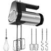 Cecotec Frullatore a Immersione Cecotec PowerTwist 500 Full Steel. 500 W, 5 Velocità più Funzione Turbo, 3 Accessori: Asta a Palloncino