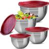 XSQUO USEFUL TECH Ciotole in acciaio inossidabile con coperchio ermetico senza BPA. Set di 4 ciotole 18x98 mm / 20x 10,6 mm / 22x12 mm / 24x13,1 mm. Strumenti gourmet di XSQUO Tecnologia utile