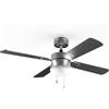 Cecotec Ventilatore da Soffitto Cecotec con Luce EnergySilence Aero 5350 Design Nero. 30W, Diametro 52" con 3 Pale, Motore DC, Luce LED