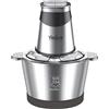 NONE Tritatutto elettrico in acciaio inossidabile, tritatutto da 300 W, tritatutto da cucina con 4 lame affilate e ciotola in acciaio inossidabile da 2 litri, tritacarne per verdure, carne, spezie