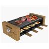 Cecotec Raclette e Griglia in Legno 8200 Nero Legno. 1200 W, Superficie grill, 8 padelle individuali, Piastra antiaderente