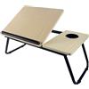 NONE Vassoio da letto per la colazione - Tavolo pieghevole per laptop - Vassoio pieghevole - Tavolino per computer, camera da letto, soggiorno, legno DISPONIBILE IN DUE COLORI (bianco, naturale, ondulato)
