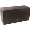 NONE Baule da giardino Prosperplast 310L in rattan sintetico al cioccolato