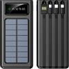 Kynley Caricabatterie portatile Banca di energia solare 12000Mah/20000Mah Grande capacità 5 uscite integrate e 3 ingressi Cavo e torcia compatibile con tutti gli smartphone e dispositivi USB