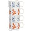 NONE Set Cafe 4 Dolomite Metal 11X11X27 260 Ml, Corallo Il miglior complemento per la tua casa -Riparalo-