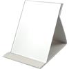 NONE 【HD】 Specchio Pieghevole Portatile Nero e Bianco 11,5 cm x 16 cm, Specchio da Tavolo Pieghevole ad Alta Definizione con Base in Pelle PU, Specchio per Trucco Infrangibile, Ideale per Viaggi, Campeggio