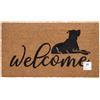 NONE Zerbino in cocco naturale con base antiscivolo, assorbente per l'ingresso della casa, ideale per porta esterna o corridoio. Cane di benvenuto. 3 misure disponibili