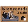NONE Zerbino in cocco naturale con base antiscivolo, assorbente per l'ingresso della casa, ideale per porta esterna o corridoio. Cane sul divano, benvenuto a casa. 3 misure disponibili