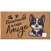 NONE Zerbino in cocco naturale con base antiscivolo, assorbente per l'ingresso della casa, ideale per porta esterna o corridoio. Animale domestico, benvenuto amico. 3 misure disponibili