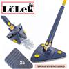 NONE LoLek Mop Triangolare Regolabile in Altezza con Pulizia Profonda a 360º