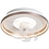 NARVI Ventilatore da soffitto LedHogar in metallo e acrilico, colore bianco e metallizzato, 7 pale trasparenti, 6 velocità, luce LED 36Wx2. Telecomando, 3 tonalità di colore della luce (3000K-4500K-6000K),