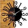 WELLHOME Orologio da parete decorativo in LEGNO Wellhome metà e metà 100% LEGNO spessore 3 cm metallo