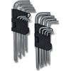 NONE Set di chiavi a brugola e Torx antimanomissione AC Tools con le misure più comuni. Misure Allen: 1,5 2 2,5 3 4 5 6 8 10 Misure Torx: T10 T15 T20 T25 T27 T30 T40 T45 T50.