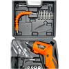 NONE AC Tools Mini cacciavite a batteria compatto 3,6 V 47 pezzi Articolato, può essere utilizzato in modalità pistola o ruotato e utilizzato in posizione verticale diritta. Modello arancione. Include cavo