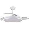 CRISTAL RECORD NUOVE pale con finitura OPACA, ventilatore con motore DC a 7 velocità e funzione brezza, tecnologia LED da 48W con sistema CCT, 5040 Lumen, telecomando, timer, luce regolabile in colore e intensità,