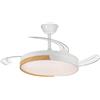 CRISTAL RECORD Ventilatore a soffitto modello VISTA con finitura in 2 opzioni, motore DC 6 velocità, tecnologia LED 45 W, sistema CCT, 4400 lumen, telecomando con timer, luce regolabile in colore e intensità,