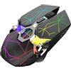 NONE Mouse da gioco wireless con retroilluminazione LED silenziosa Mouse ricaricabile USB ottico ergonomico da 2400 DPI per computer portatile PC. Mouse da gioco, mouse da gioco wireless per PC, 2400 dpi
