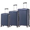NONE Set di eleganti valigie da viaggio: alloggiamento in ABS leggero, chiusura numerica, 4 ruote girevoli a 360° ° , Maniglia telescopica in alluminio | Set di valigie | Set trolley valigia cabina