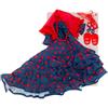 NONE Abito per bambola folk flamenco, edizione artigianale di lusso andalusa con coda, per bambole della collezione Sintra, Simona, Mari's, Pepa's o Naia, 41 cm.