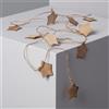 Ledkia Luci a Stringa a Stella in Legno con LED a Batteria 2,2m 3000K Bianco Caldo