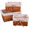 Wonderlust WANDERLUST DECO Set 3 cestini in vimini foderati per riporre e organizzare la biancheria