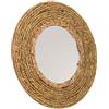 Wonderlust WANDERLUST DECO Specchio rotondo in fibra naturale marrone d25/13,5x02h cm Stile bambù