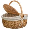 Wonderlust Deco - Cesto in vimini marrone foderato 41x32x19/15/37 Marrone 41x32x19/15/37h cm