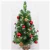 Gerimport Albero di Natale con vaso decorato con luci LED alimentate a batteria, colore verde con pallina rossa, GERIMPORT, FESPU