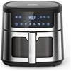 OSTARKDOM Friggitrice ad aria senza olio 6L Fessure per pannello touch, Ostarkdom Temperatura regolabile fino a 200 ° C, timer 60 minuti, spegnimento automatico, 1500 W