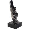 Wonderlust Deco - Figura di lucertola in legno e alluminio con supporto 13x17,5x32,5 Nero 13x17,5x32,5h cm