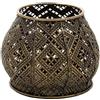 Wonderlust WANDERLUST DECO Portacandele in metallo dorato 14x14x10,5h Cm - Elegante ed elegante