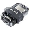 Sandisk Ultra Dual Drive M3.0 USB 3.0 e Micro USB Memory 32GB - fino a 150MB/s di lettura - colore trasparente/nero (pendrive)