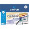 Canson acquerello basik mini confezione da 6 fogli a3 - 29,7x42 cm - 370 g - colore bianco