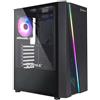 Unykach Glaze ATX Tower Case - Illuminazione ARGB - Finestra laterale in vetro temperato - USB-A 2.0/3.2 e audio - 1 ventola RGB da 120mm installata