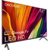 Cecotec Televisore LED Cecotec 32" Smart TV Serie A4 ALH40032. Risoluzione HD, Sistema Operativo Google TV, Chromecast