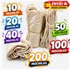 NONE Siglo21publicidad Confezione da 10, 20, 40, 50, 100, 200 Zaini in Cotone Naturale ECO Tipo Sacco 45x39cm - Zaini Riutilizzabili in Tessuto per Pittura, Artigianato ed Escursioni. Zaini Ecologici con