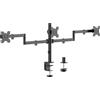 Aisens Supporto tavolo oscillante e oscillante ecologico Aisens per 3 monitor da 10 kg (3 pivots - 2 bracci) di 13-27" - colore nero