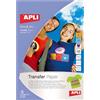 APLI Confezione Apli da 5 fogli di carta transfer per stampanti inkjet - ideale per capi colorati - perfetta per personalizzare abiti in cotone - facile da usare e lavare con acqua fredda