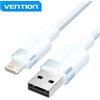 NONE Cavo di ricarica Vention USB-A/Lightning - alluminio e cotone intrecciato - 480mbps - 2,4a - colore blu