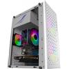 Mars Gaming mc-core Minitorre Gaming - griglia in rete metallica - finestrino laterale - 2 ventole frgb - supporto micro-atx/mini-itx - spazio di archiviazione versatile - colore bianco