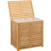 NONE Factory Cuadros - Sicela Bamboo Mobiletto Portabiancheria 100 L - Cesto per Biancheria Sporca - Cesto per Biancheria Sporca